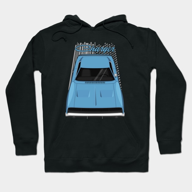 Dodge Charger 1968 - Light Blue Hoodie by V8social